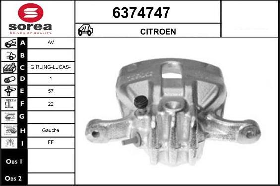 STARTCAR 6374747 - Étrier de frein cwaw.fr