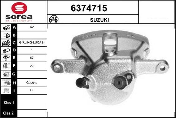 STARTCAR 6374715 - Étrier de frein cwaw.fr