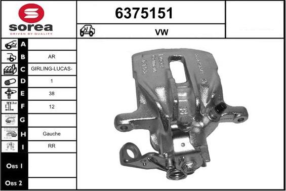 STARTCAR 6375151 - Étrier de frein cwaw.fr