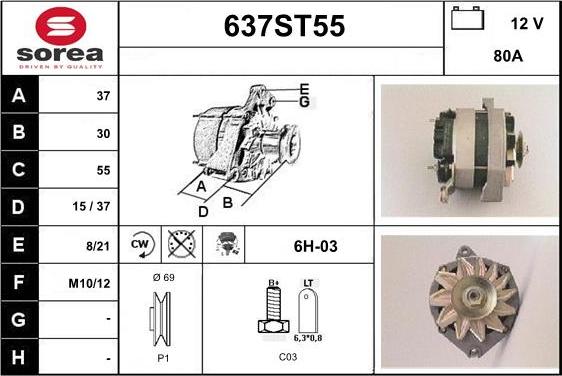 STARTCAR 637ST55 - Alternateur cwaw.fr