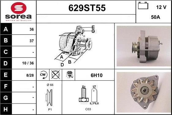 STARTCAR 629ST55 - Alternateur cwaw.fr