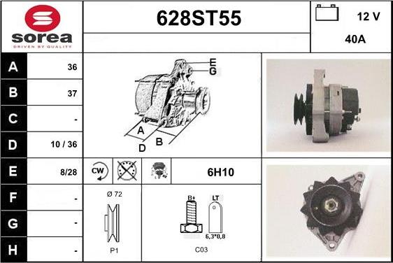 STARTCAR 628ST55 - Alternateur cwaw.fr