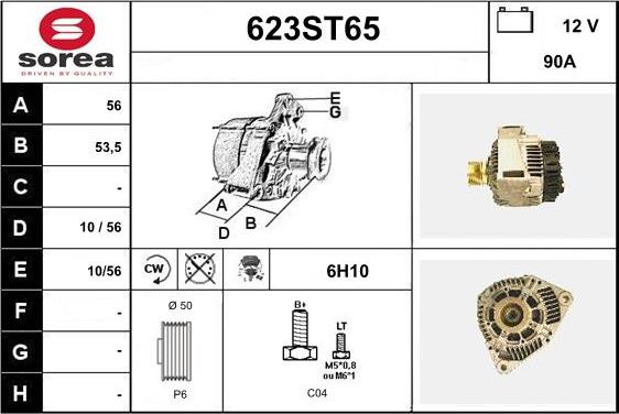 STARTCAR 623ST65 - Alternateur cwaw.fr