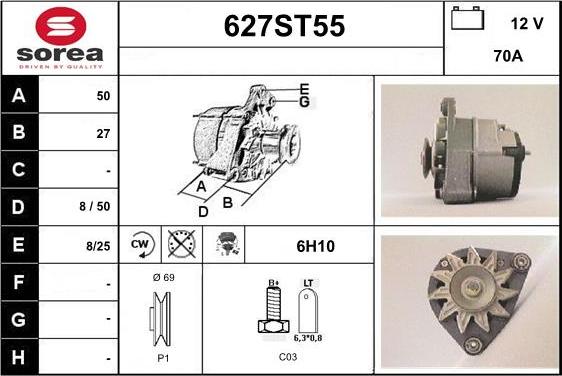 STARTCAR 627ST55 - Alternateur cwaw.fr