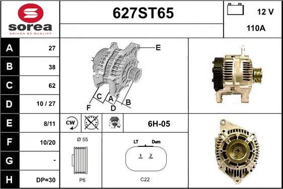 STARTCAR 627ST65 - Alternateur cwaw.fr