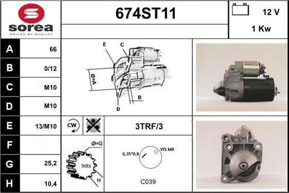 STARTCAR 674ST11 - Démarreur cwaw.fr