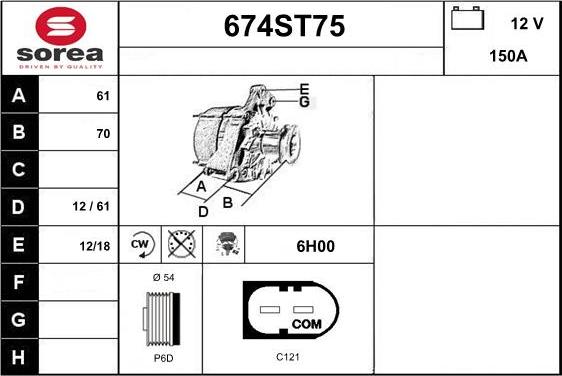 STARTCAR 674ST75 - Alternateur cwaw.fr