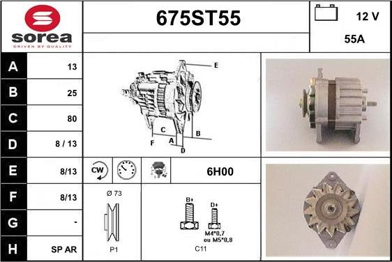 STARTCAR 675ST55 - Alternateur cwaw.fr