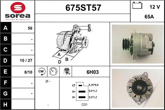 STARTCAR 675ST57 - Alternateur cwaw.fr