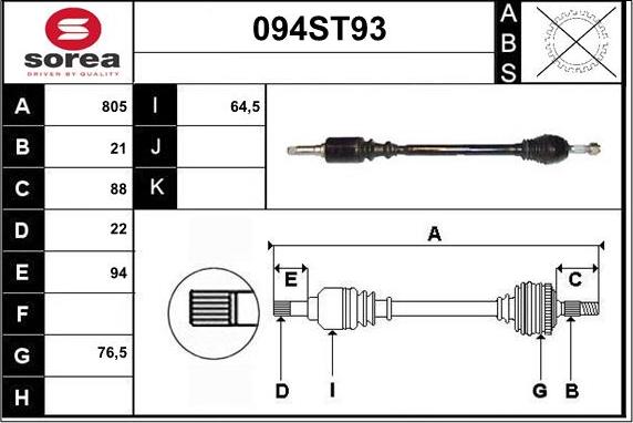 STARTCAR 094ST93 - Arbre de transmission cwaw.fr