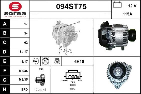 STARTCAR 094ST75 - Alternateur cwaw.fr