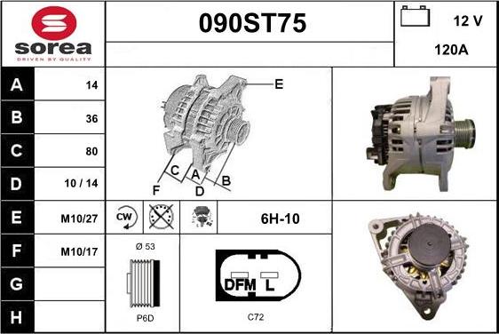 STARTCAR 090ST75 - Alternateur cwaw.fr