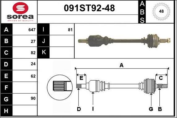 STARTCAR 091ST92-48 - Arbre de transmission cwaw.fr