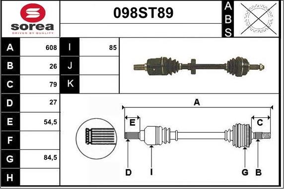 STARTCAR 098ST89 - Arbre de transmission cwaw.fr