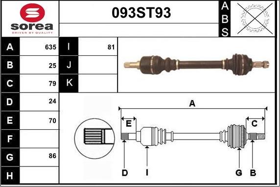 STARTCAR 093ST93 - Arbre de transmission cwaw.fr