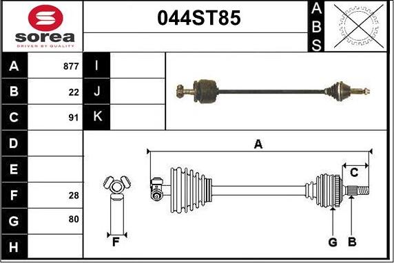 STARTCAR 044ST85 - Arbre de transmission cwaw.fr