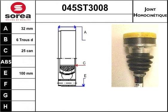 STARTCAR 045ST3008 - Jeu de joints, arbre de transmission cwaw.fr