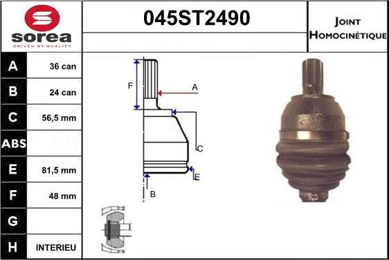 STARTCAR 045ST2490 - Jeu de joints, arbre de transmission cwaw.fr