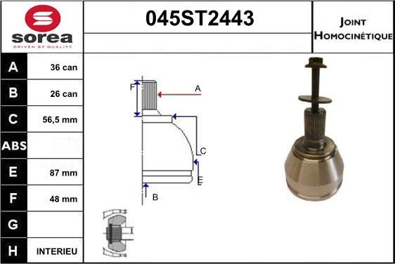 STARTCAR 045ST2443 - Jeu de joints, arbre de transmission cwaw.fr