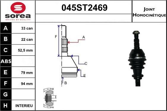 STARTCAR 045ST2469 - Jeu de joints, arbre de transmission cwaw.fr