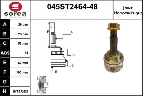 STARTCAR 045ST2464-48 - Jeu de joints, arbre de transmission cwaw.fr