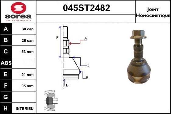 STARTCAR 045ST2482 - Jeu de joints, arbre de transmission cwaw.fr