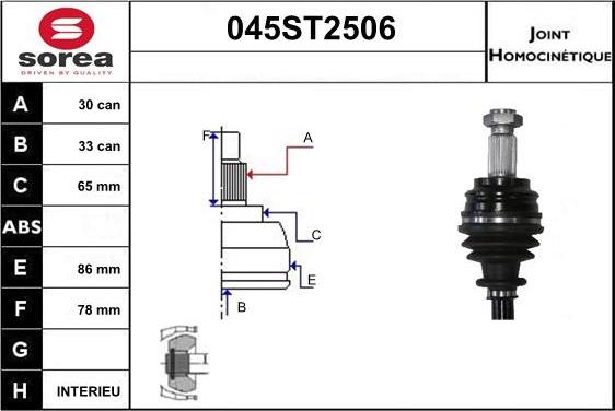 STARTCAR 045ST2506 - Jeu de joints, arbre de transmission cwaw.fr