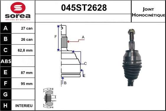 STARTCAR 045ST2628 - Jeu de joints, arbre de transmission cwaw.fr