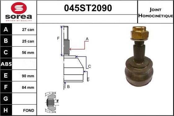 STARTCAR 045ST2090 - Jeu de joints, arbre de transmission cwaw.fr