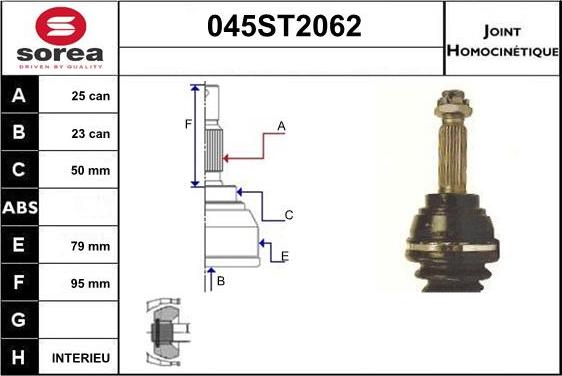 STARTCAR 045ST2062 - Jeu de joints, arbre de transmission cwaw.fr