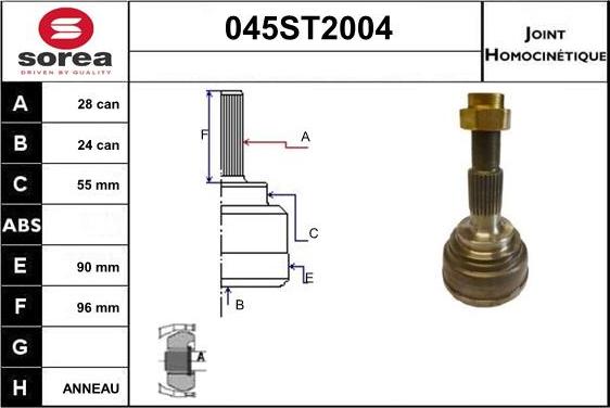 STARTCAR 045ST2004 - Jeu de joints, arbre de transmission cwaw.fr