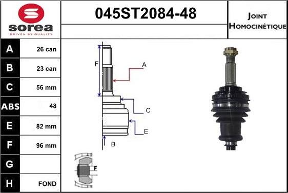 STARTCAR 045ST2084-48 - Jeu de joints, arbre de transmission cwaw.fr