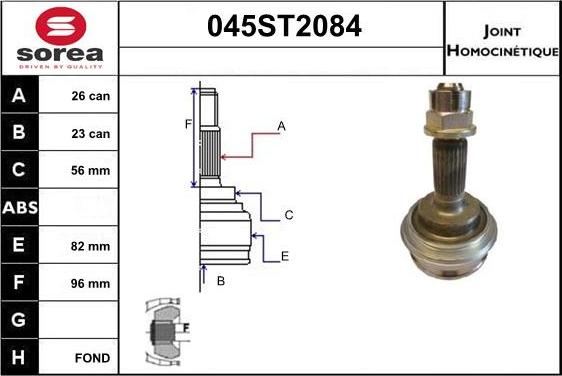 STARTCAR 045ST2084 - Jeu de joints, arbre de transmission cwaw.fr