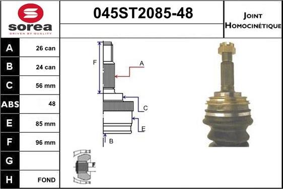 STARTCAR 045ST2085-48 - Jeu de joints, arbre de transmission cwaw.fr