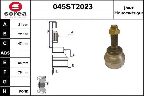 STARTCAR 045ST2023 - Jeu de joints, arbre de transmission cwaw.fr