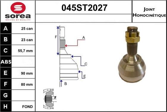 STARTCAR 045ST2027 - Jeu de joints, arbre de transmission cwaw.fr