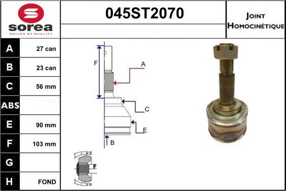 STARTCAR 045ST2070 - Jeu de joints, arbre de transmission cwaw.fr