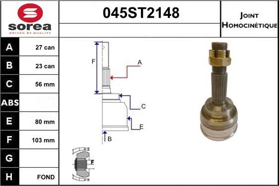 STARTCAR 045ST2148 - Jeu de joints, arbre de transmission cwaw.fr