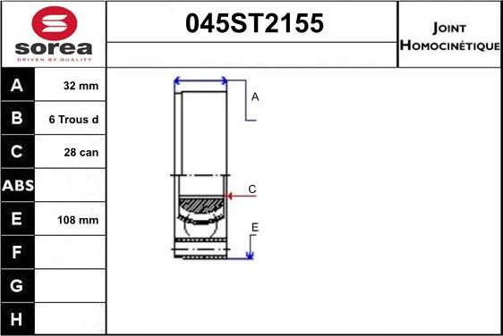 STARTCAR 045ST2155 - Jeu de joints, arbre de transmission cwaw.fr