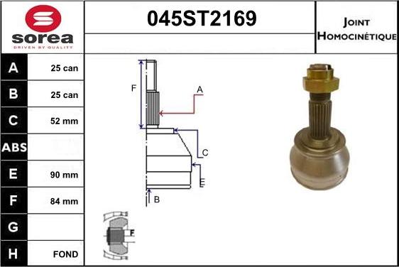 STARTCAR 045ST2169 - Jeu de joints, arbre de transmission cwaw.fr