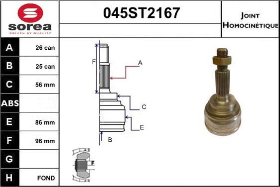 STARTCAR 045ST2167 - Jeu de joints, arbre de transmission cwaw.fr