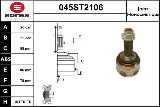 STARTCAR 045ST2106 - Jeu de joints, arbre de transmission cwaw.fr