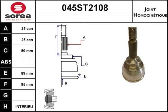 STARTCAR 045ST2108 - Jeu de joints, arbre de transmission cwaw.fr