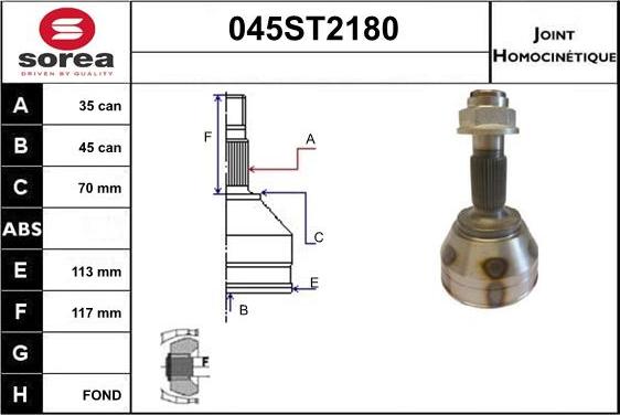 STARTCAR 045ST2180 - Jeu de joints, arbre de transmission cwaw.fr