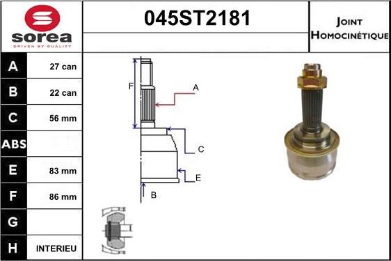 STARTCAR 045ST2181 - Jeu de joints, arbre de transmission cwaw.fr