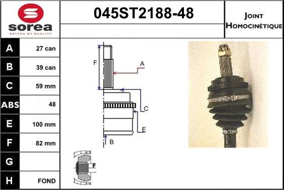 STARTCAR 045ST2188-48 - Jeu de joints, arbre de transmission cwaw.fr