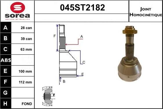 STARTCAR 045ST2182 - Jeu de joints, arbre de transmission cwaw.fr