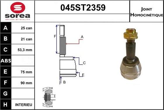 STARTCAR 045ST2359 - Jeu de joints, arbre de transmission cwaw.fr