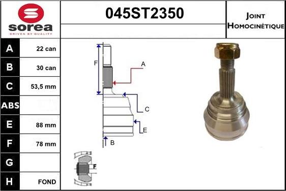 STARTCAR 045ST2350 - Jeu de joints, arbre de transmission cwaw.fr