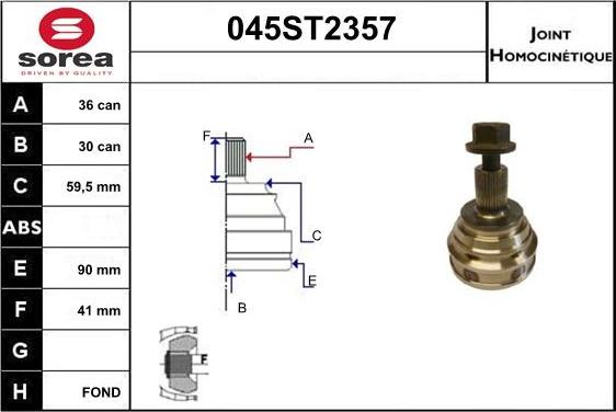 STARTCAR 045ST2357 - Jeu de joints, arbre de transmission cwaw.fr